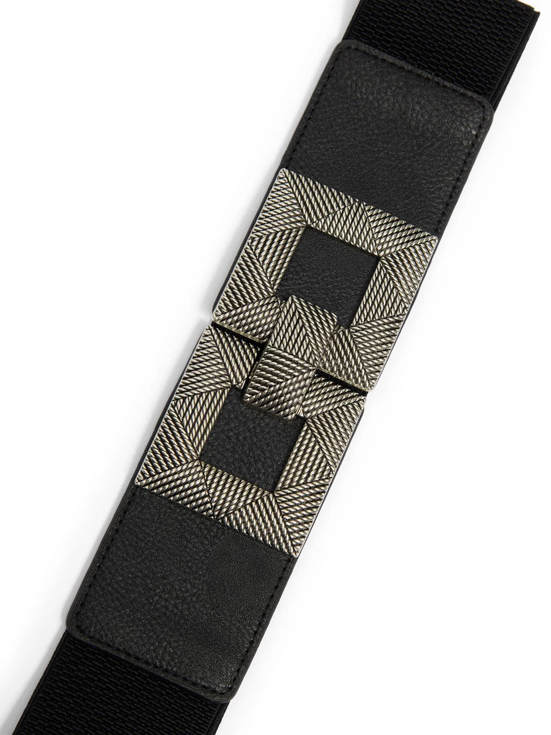Carved Metal Buckle Elastic Belt - Image 2