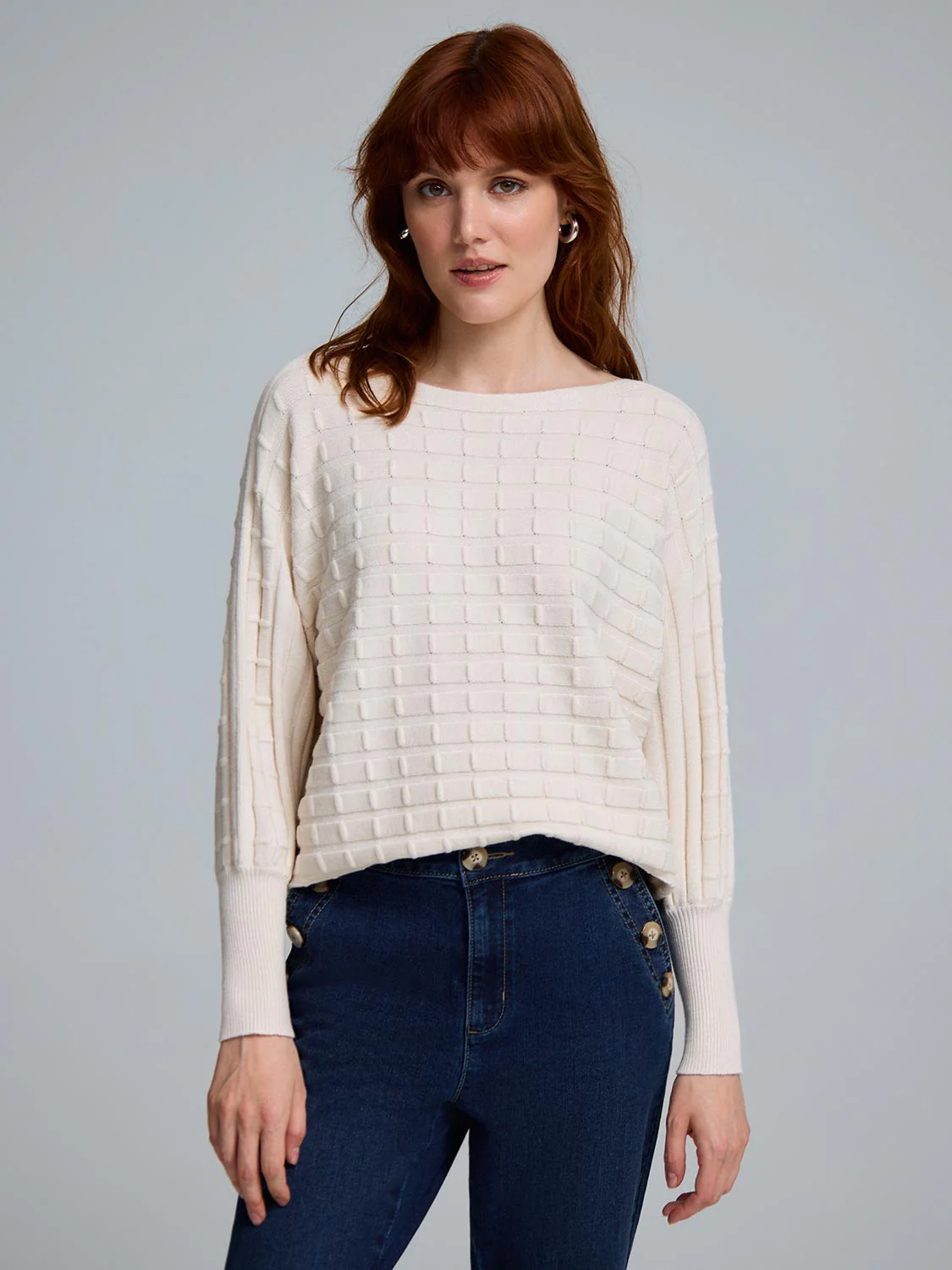 Dolman Sleeve Cable Knit Sweater - Image 4