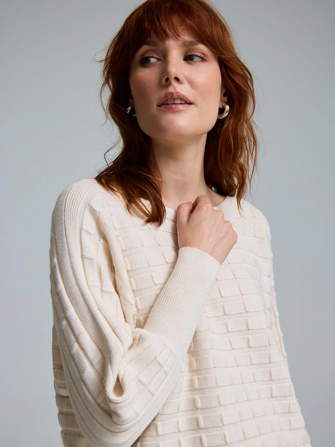 Dolman Sleeve Cable Knit Sweater - Image 5