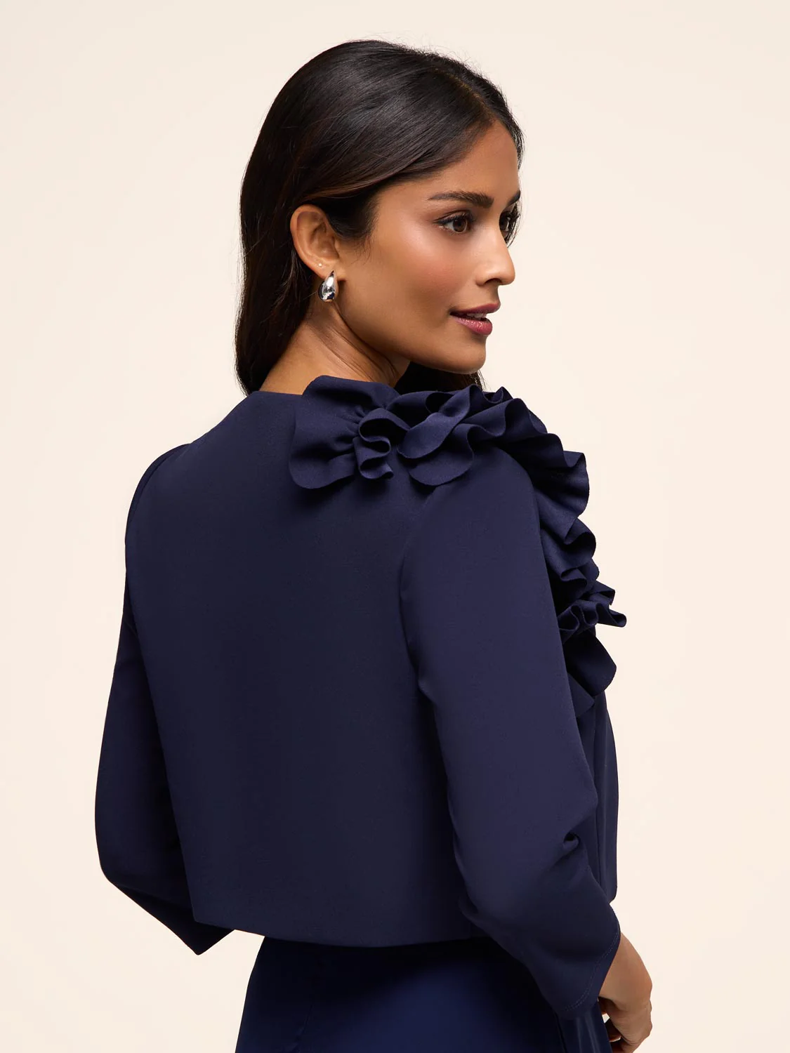 3/4 Sleeve Bolero With Side Ruffle - Image 4