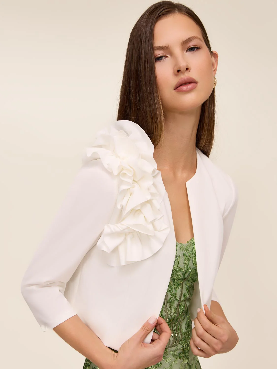 3/4 Sleeve Bolero With Ruffles - Image 2