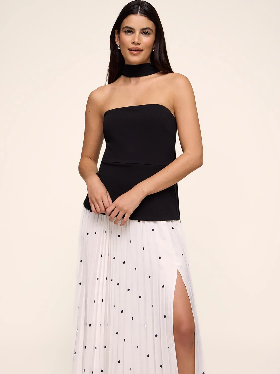 Peplum Dress With Satin Skirt - Image 2