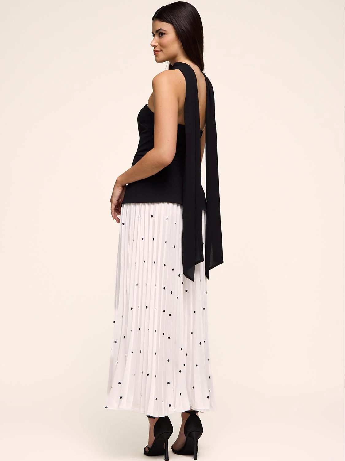 Peplum Dress With Satin Skirt - Image 5
