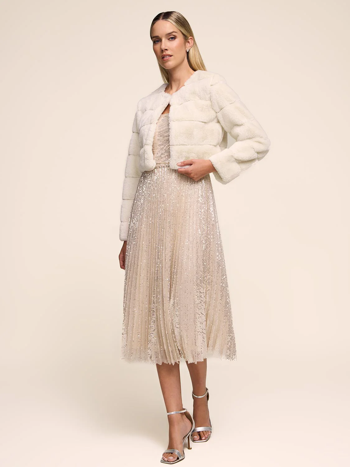 Striped Faux-Fur Bolero - Image 9