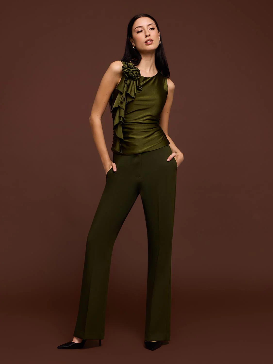 High-Waisted Boot-Cut Pants - Image 5