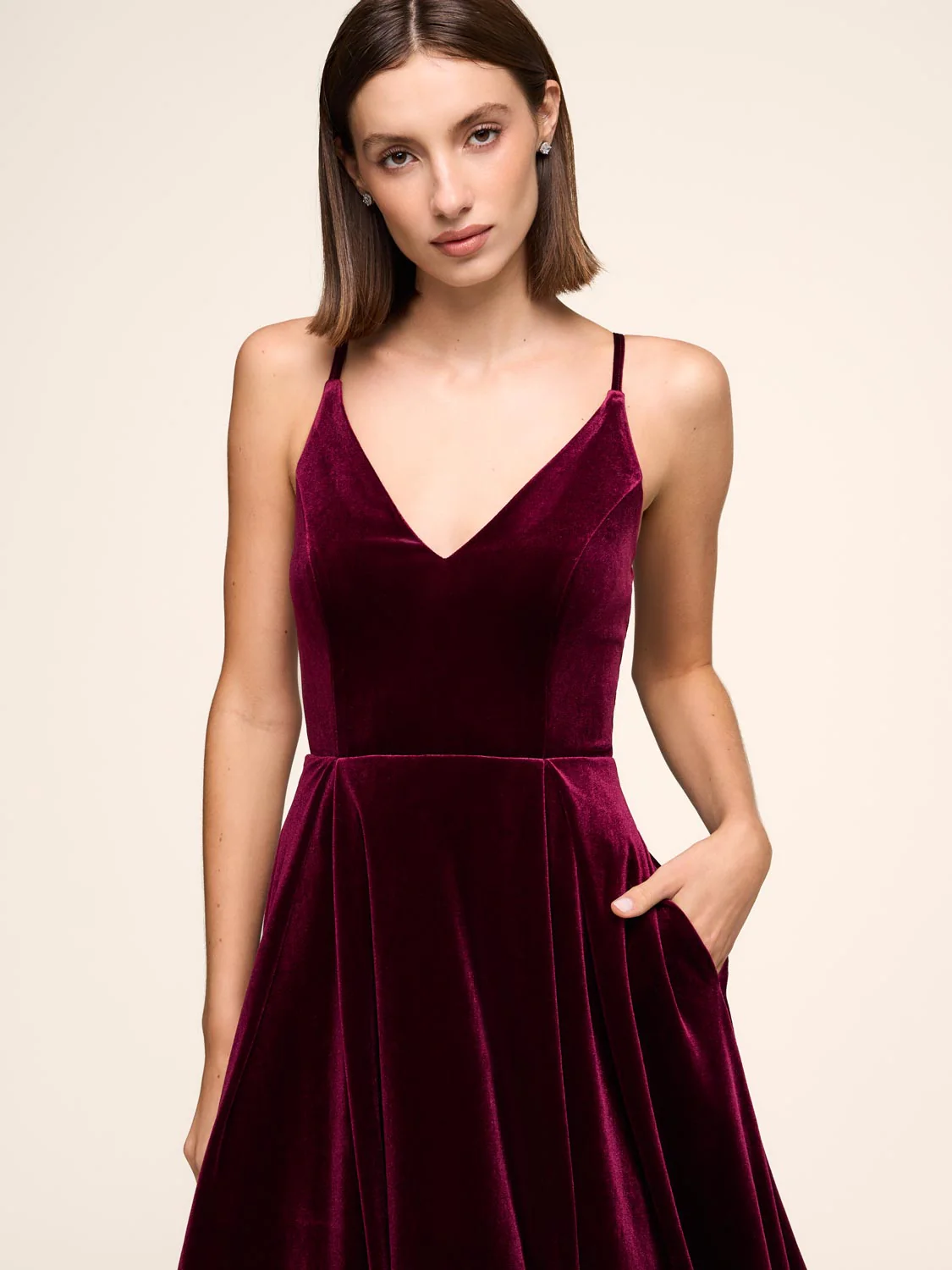 Velvet Fit & Flare Dress - Image 2