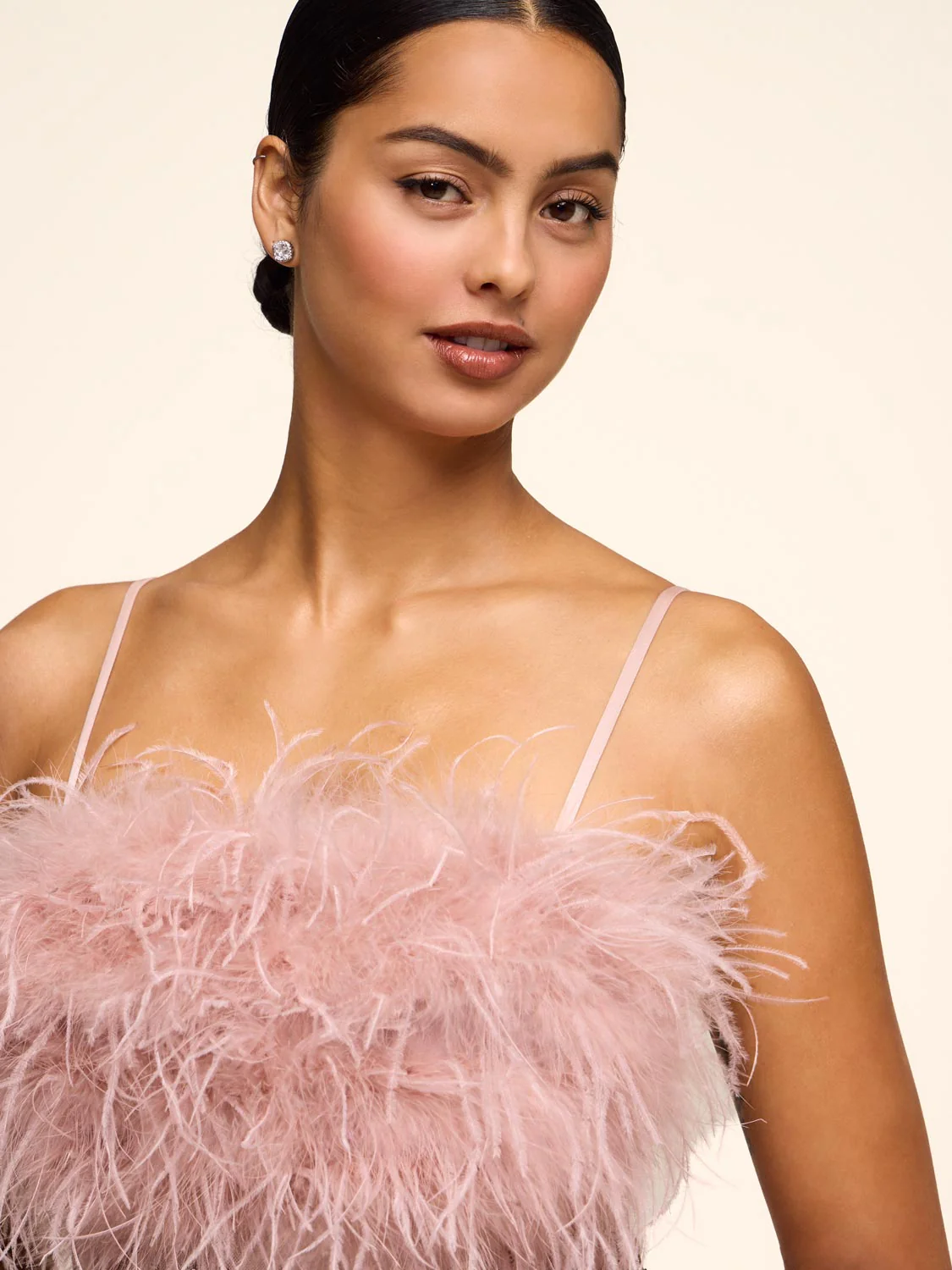 Sequin Midi Dress With Feather Trim - Image 7