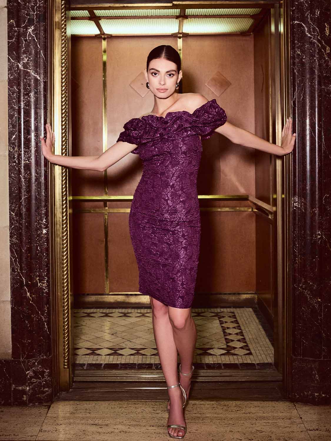Ruffle Off-The-Shoulder Sheath Dress - Image 5