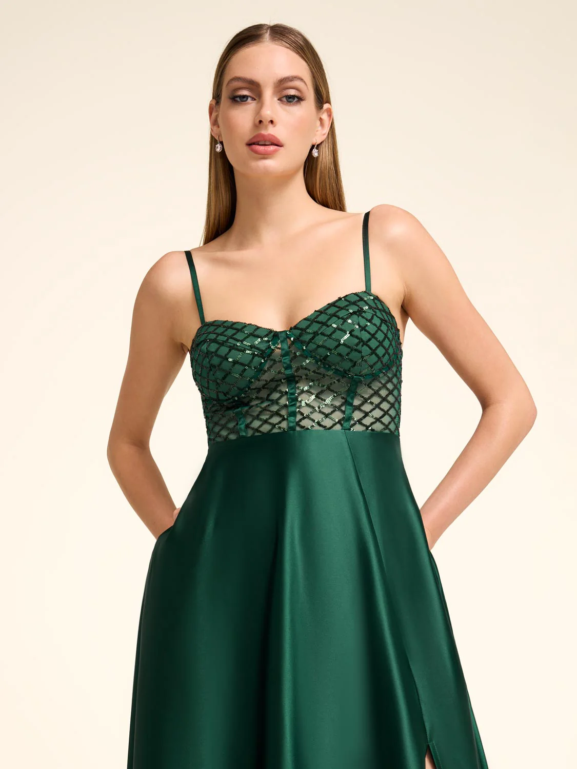 Bustier Sequin & Satin Gown - Image 3